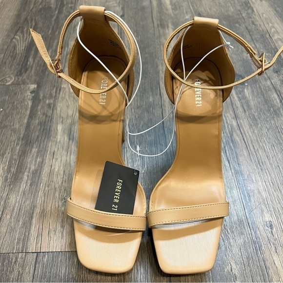 NWT F21 Nude Open Toe Platform Stiletto High Heels Size 8 - Picture 7 of 10